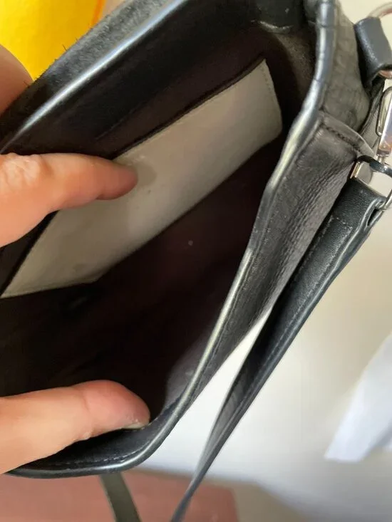 Rag & Bone Mini Flight Black Leather Crossbody Saddle Bag Boho Travel - Picture 7 of 14